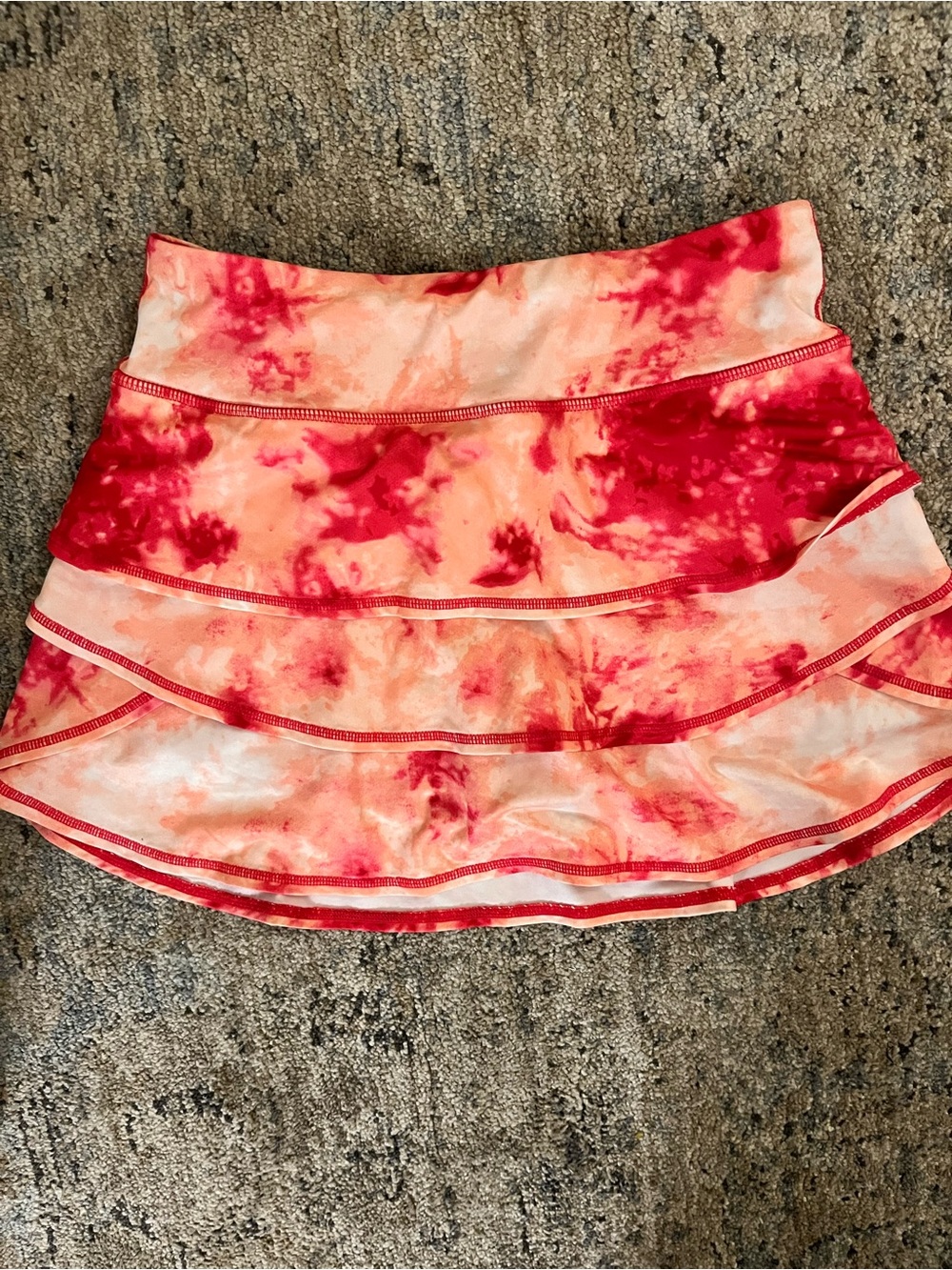 Ideology Coral Pink Tie-Dye Tiered Skater Skirt